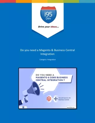 Do you need a Magento and  Business Central Integration