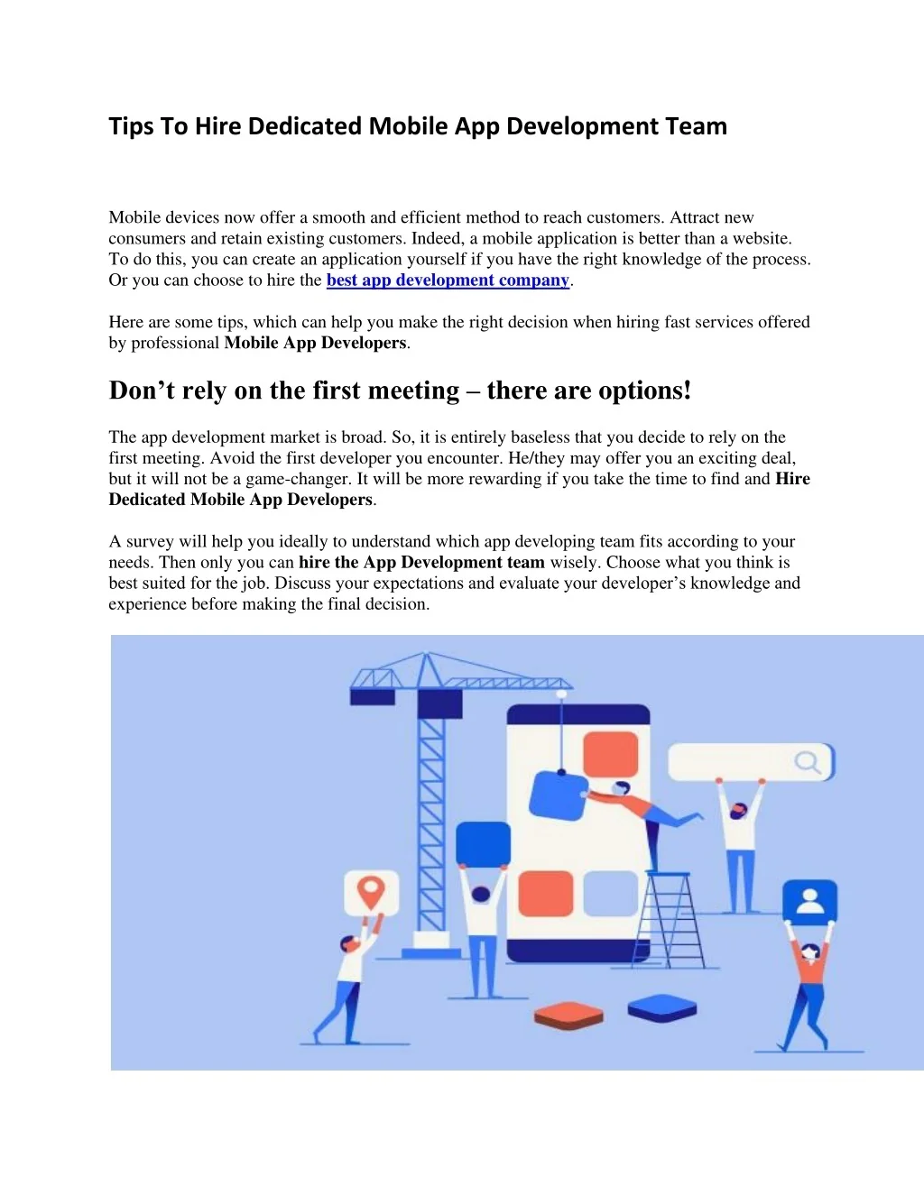 PPT - Tips To Hire Dedicated Mobile App Development Team PowerPoint ...