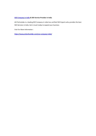 seo company in india seo service provider in india
