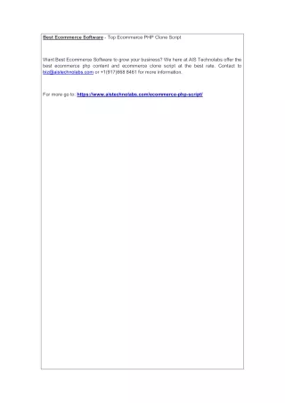 best ecommerce software top ecommerce php clone