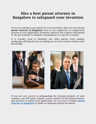 Get Best Patent Attorney in Bangalore India