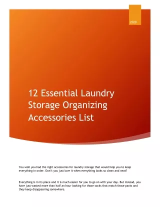 12 Essential Laundry Storage Organizing Accessories List [Infographics]