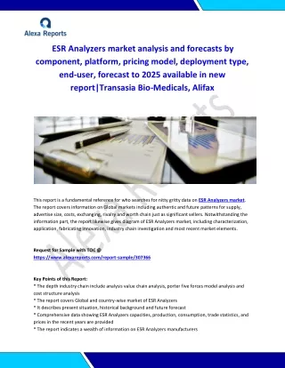 Global ESR Analyzers Market Analysis 2015-2019 and Forecast 2020-2025