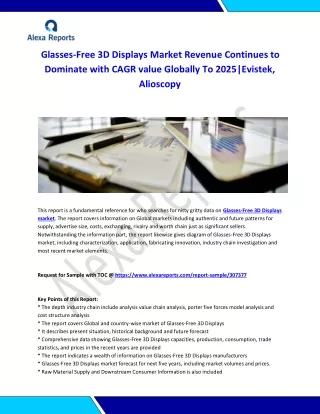 Global Glasses-Free 3D Displays Market Analysis 2015-2019 and Forecast 2020-2025