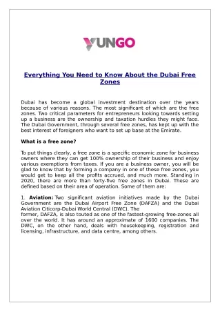 Everything You Need to Know About the Dubai Free Zones