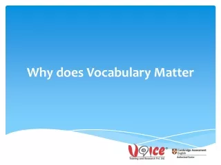 Why does Vocabulary Matter - Voiceskills