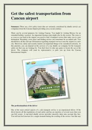 get the safest transportation from cancun airport