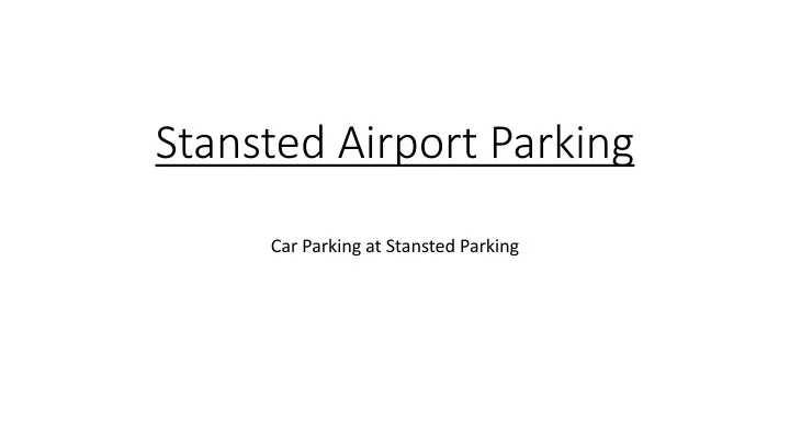 stansted airport parking