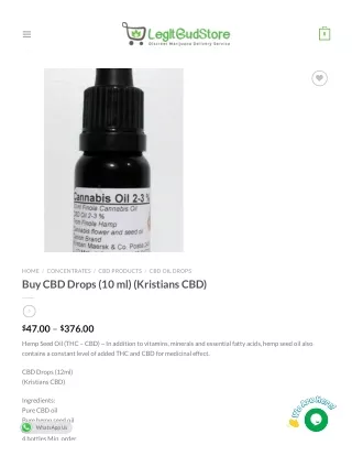 Buy cbd drops 10 ml kristians cbd | Legit Bud Store