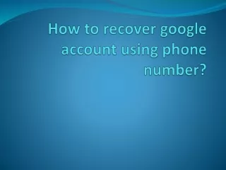 How to recover google account password?