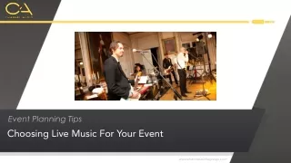 Choosing Live Music For Your Event