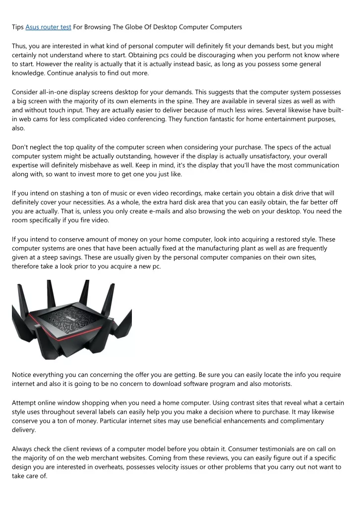 tips asus router test for browsing the globe