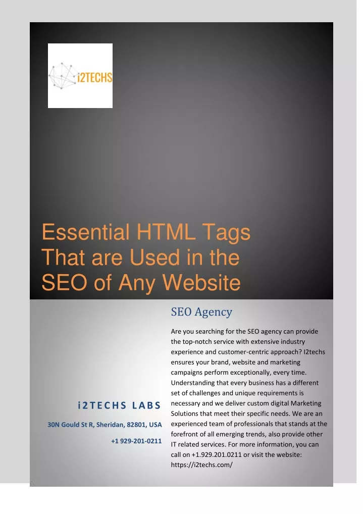 essential html tags that are used