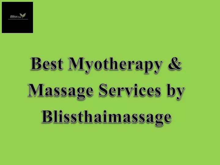 best myotherapy massage services