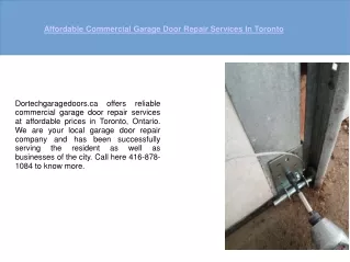 Commercial Garage Door Repair Toronto