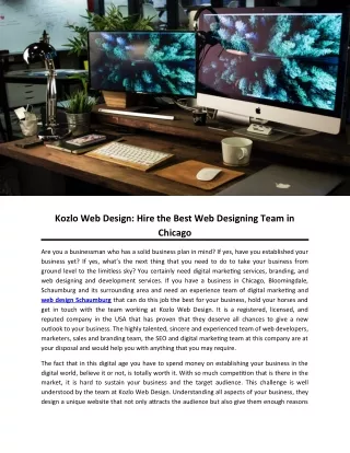 Kozlo Web Design: Hire the Best Web Designing Team in Chicago
