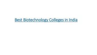 best biotechnology colleges in india