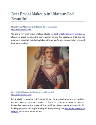 Best Bridal Makeup in Udaipur-Feel Beautiful