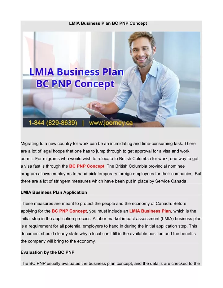 lmia business plan bc pnp concept