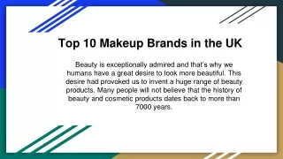 Top 10 Makeup Brands in the UK