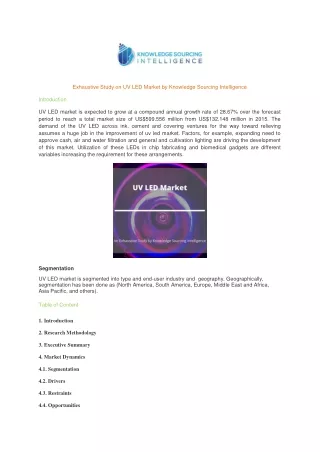 exhaustive study on uv led market by knowledge