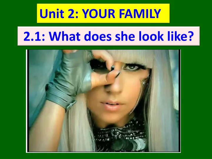 unit 2 your family