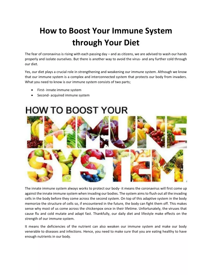 how to boost your immune system through your diet