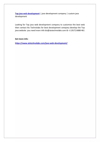 top java web development java development company