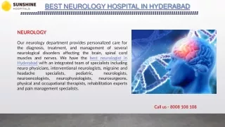 Best Neurology Hospital in Hyderabad -  Neurosurgery Hospital in Hyderabad - Sunshine Hospitals