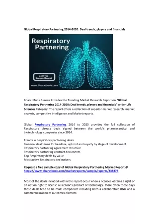 Global Respiratory Partnering Insights, Deal trends, players and financials: 2020