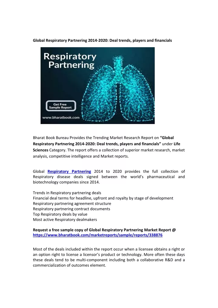 global respiratory partnering 2014 2020 deal