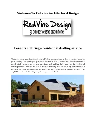 Benefits of Hiring a residential drafting service