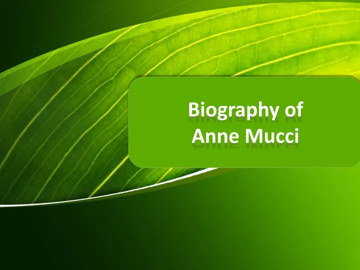 biography of anne mucci