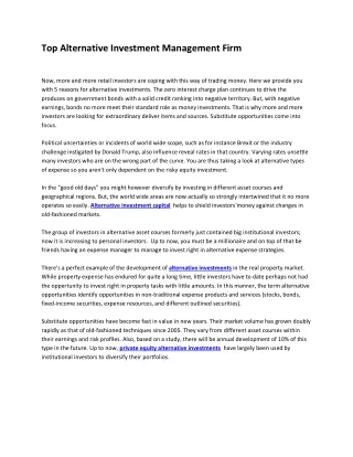 top alternative investment management firm