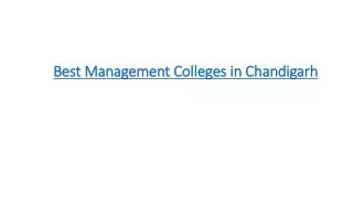 best management colleges in chandigarh