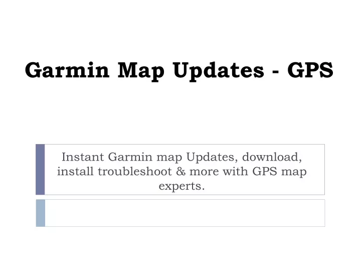 garmin map updates gps