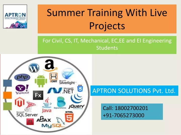 summer training with live projects