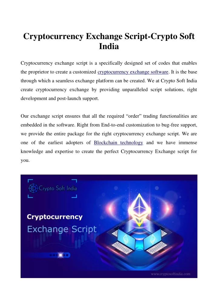 cryptocurrency exchange script crypto soft india
