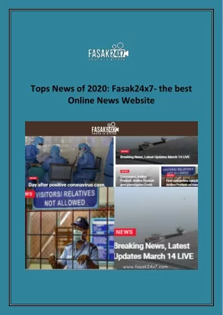 Tops News of 2020: Fasak24x7- the best Online News Website