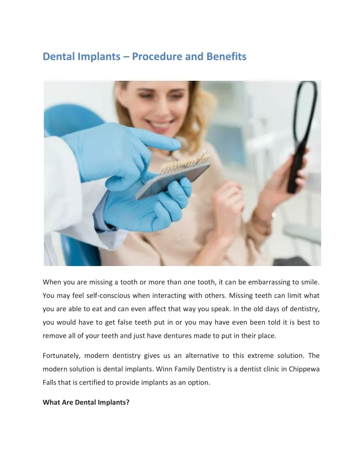 dental implants procedure and benefits