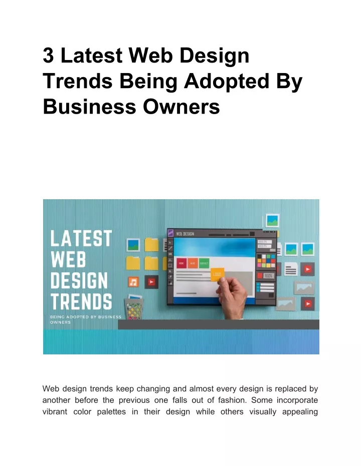 3 latest web design trends being adopted