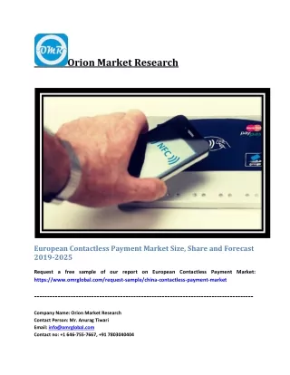 European Contactless Payment Market Size, Share and Forecast 2019-2025