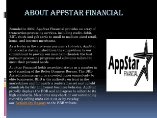 About Appstar Financial Equipments