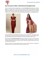 Best Occasions to Wear a Multicoloured Georgette Saree