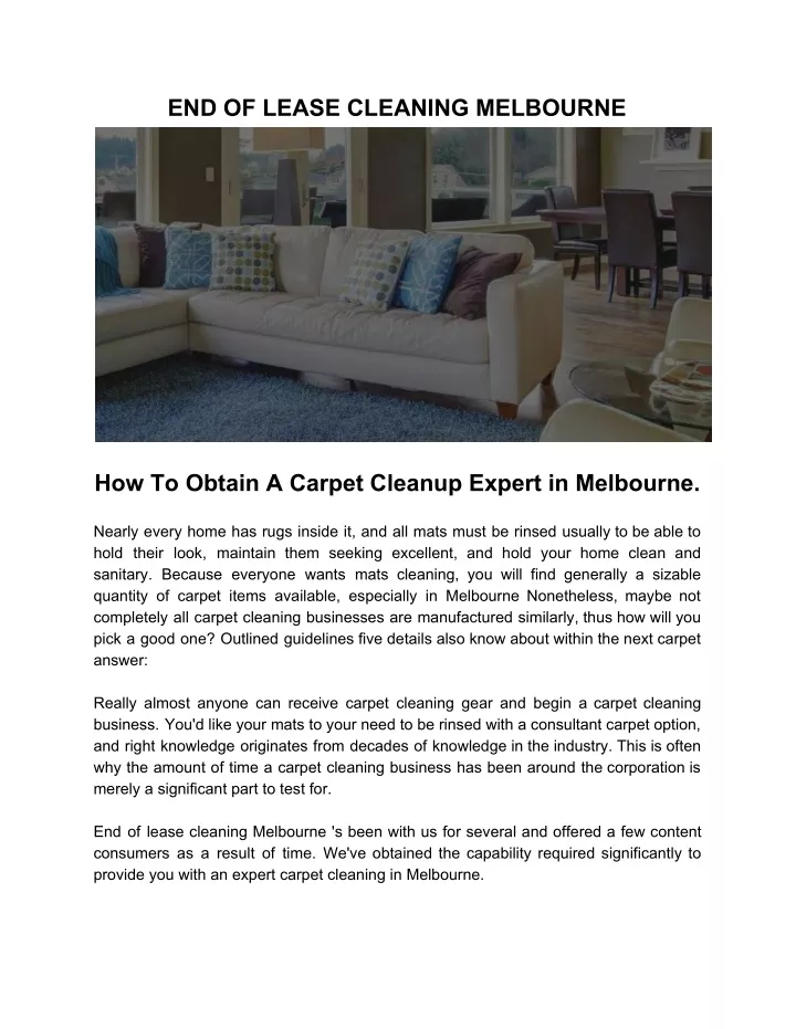 end of lease cleaning melbourne