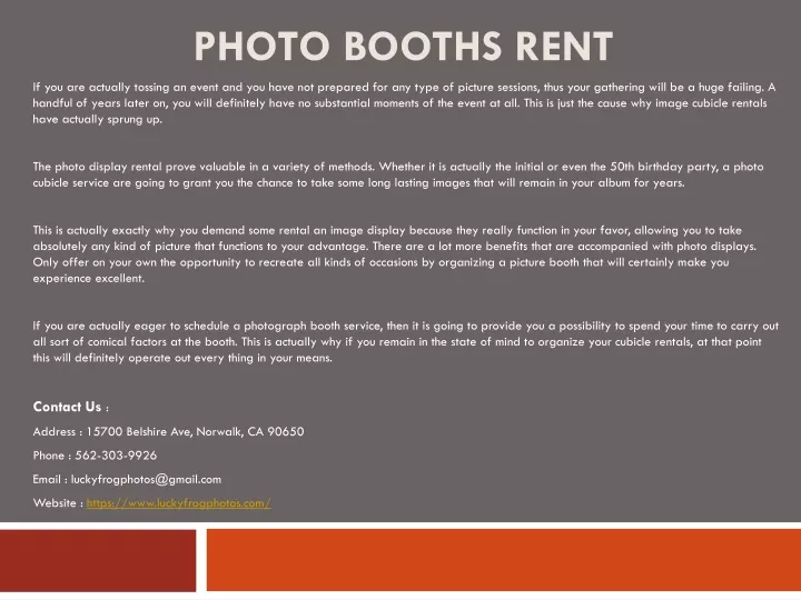 photo booths rent