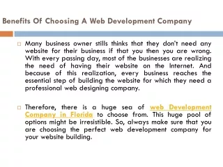 Benefits Of Choosing A Web Development Company