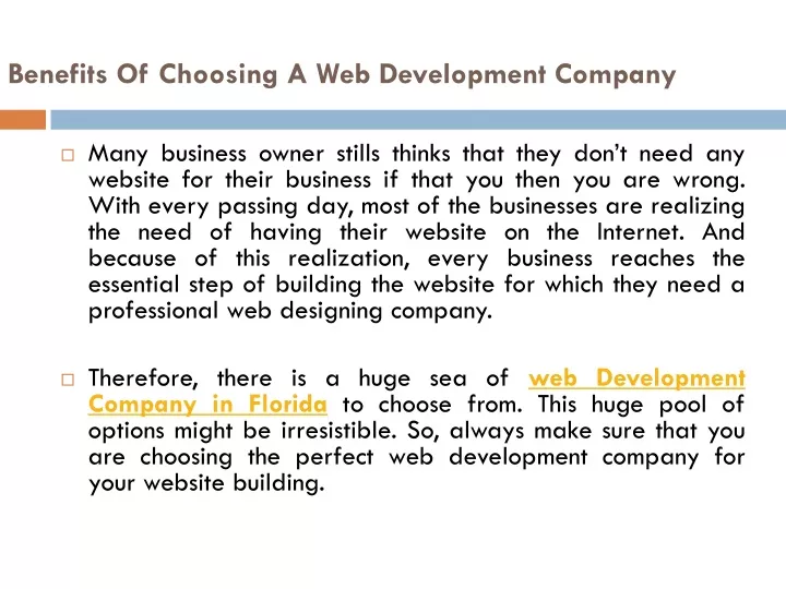 benefits of choosing a web development company