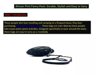 African Print Fanny Pack: Durable, Stylish and Easy to Carry