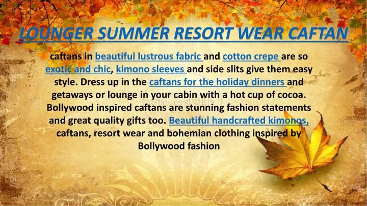 lounger summer resort wear caftan